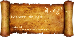 Mathern Áhim névjegykártya